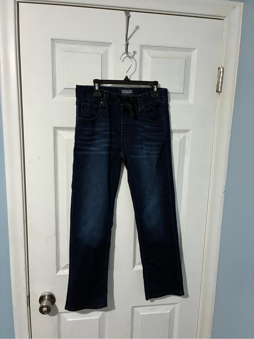 Signature by Levi Strauss Boys Dark Indigo Pull-On Jeans with Drawstring